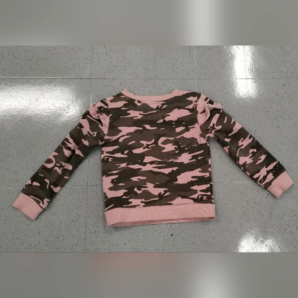 Hudson Camouflage Rose Ruffle Sweatshirt Size 4T - Picture 3 of 12